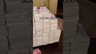 Half million dollars in 20s. See me on TikTok @VOODOOBOYS  #foryou #cars #money #rich #fyp #cash.