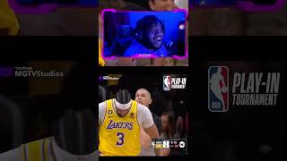 Lakers Fan Reacts To Anthony Edwards block on Rui Hachimura dunk starts fight #lakers #shorts