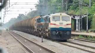 VSKP WDG4 Twins BTPN Freight Crossing 01080 Kochuveli Special : Indian Railways