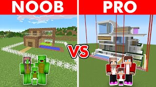 Minecraft NOOB vs PRO: SAFEST SECURITY HOUSE BUILD CHALLENGE TO PROTECT FAMILY