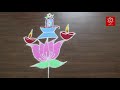 maha shivaratri special lotus rangoli design with colour shivalingam kolam shivaratri muggu