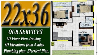 22x36 House plan | 22 by 36 home design