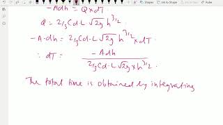 Fluid mechanics : - (Time required to emptying a reservoir by rectangular notch or weir) - 122.