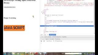 STRINGS SPLIT METHOD IN JAVA SCRIPT DEMO