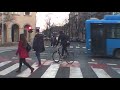 zagreb center zet trams passing on savska st.