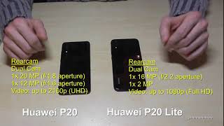 Huawei P20 vs. Huawei P20 Lite: Small Overview (Comparing Size, CPU, Camera, Battery etc.)