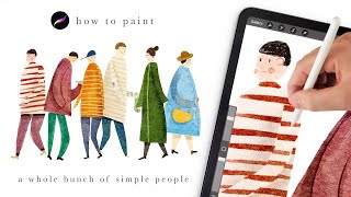 Paint simple people with me 🥰 Illustration tutorial. Procreate tips and tricks for beginners