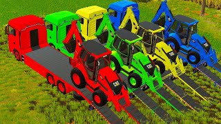 TRANSPORT, HARVEST & LOAD SPELT WITH JOHN DEERE COLORED TRACTORS - Farming Simulator 22