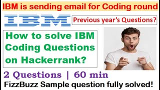 IBM is sending email for Coding Round on Hackerrank | Sample Question solved step by step | FizzBuzz