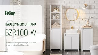 SoBuy Wäscheschrank丨Wäschesack丨Wäschetruhe丨Badschrank丨BZR100-W