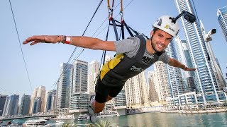 Grigor Dimitrov Flies High Over The City On XLine Dubai Marina