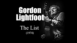 Gordon Lightfoot  - The List (1974)
