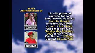 Lucretia Houson ~ Short Obituary