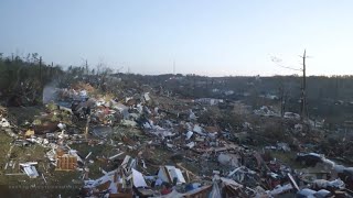 01-26-2021 Fultondale, AL - Significant Damage - First Light Drone - Homes Destroyed - Cars Tossed