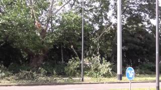 Heftiges schweres Unwetter, viele Schäden in Herne Wanne-Eickel, Orkan-Böen Ruhrgebiet 09.06.2014