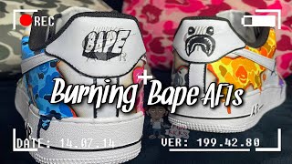 BURNING BAPE | CUSTOM AIR FORCE ONES |