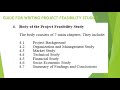 FEASIBILITY STUDY GUIDE FOR WRITING FS Video 2