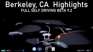 Full Self Driving through Berkeley on BETA 9.2 (Highlights)