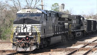 NS 3604 leads NS W69 through the diamonds at Cordele, GA 2/16/25