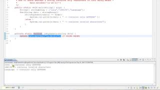 USING REGEX CHECK WHETHER STRING CONTAINS ONLY CHARACTERS JAVA
