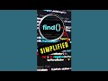 Python's BEST Kept Secret: FIND Function in Strings!