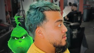 If the grinch went to the barbershop he would get this cut lol/ taper SLICK BACK