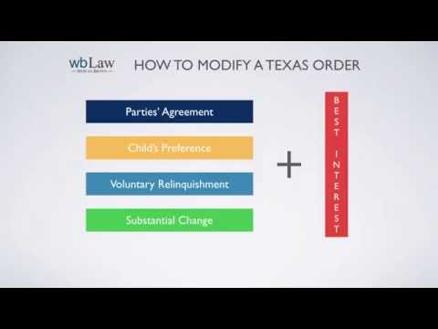 How To Modify A Texas Order That Doesn't Work Anymore How To Modify A Texas Order That Doesn't Work Anymore