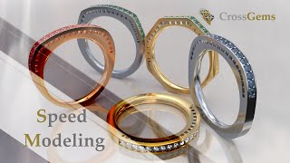 CrossGems - Speed Modeling - Incredible shaped ring created with modeling techniques from scratch