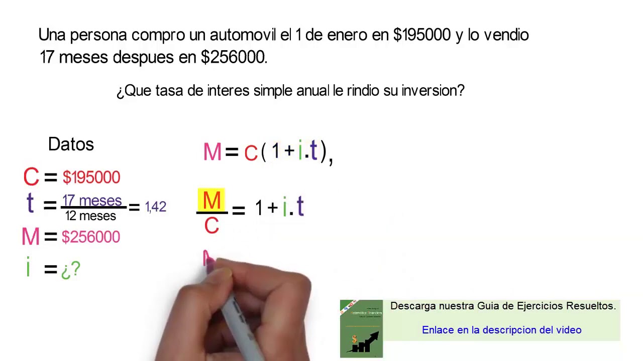 Interés Simple Calculo De La Tasa En Función De Monto - YouTube