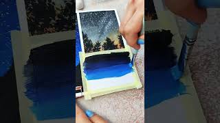 Easy Starry night sky ✨ painting Subscribe 💖 #shorts