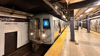 ⁴ᴷ MTA New York City Subway: Far Rockaway Bound R68 (A) Train departing Chambers Street