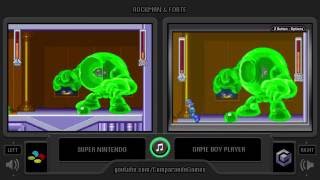 Rockman \u0026 Forte (Super Famicom vs GBA) Side by Side Comparison (Mega Man \u0026 Bass SNES vs GBA)