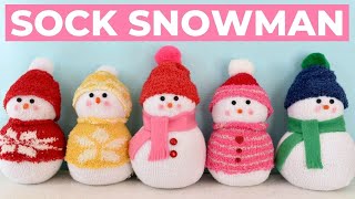 Sock Snowman in 10 Minutes!  |  EASY Inexpensive Christmas Craft