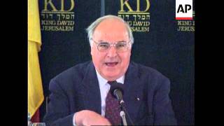 ISRAEL: GERMAN CHANCELLOR HELMUT KOHL PRESS CONFERENCE