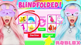 I Challenged My TWIN To A BLINDFOLDED TRADE CHALLENGE In Adopt Me... Roblox Adopt Me Trading