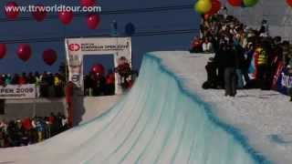 Kevin Pearce beats Shaun White at the TTR Burton European Open Halfpipe Finals