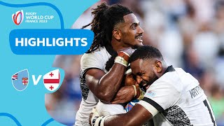 Fiji chase ANOTHER record! | Fiji v Georgia | Rugby World Cup 2023 Highlights