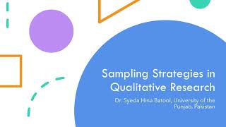 Sampling in Qualitative Research [Snowball, Purposive, Convenience]