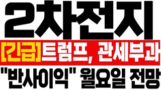 [2차전지] [에코프로 LG엔솔 SK온 삼성SDI 포스코홀딩스 금양 엔켐 엘앤에프 주가전망]🔥긴급🔥트럼프, 관세부과 \