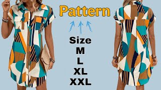 ✅️️ Create Your Perfect Women's Shirt Dress Pattern in Just 15 Minutes! Available in Sizes M to XXL!