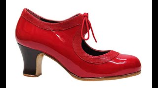 Zapato De Baile Flamenco Profesional Charol Rojo. Modelo:35332