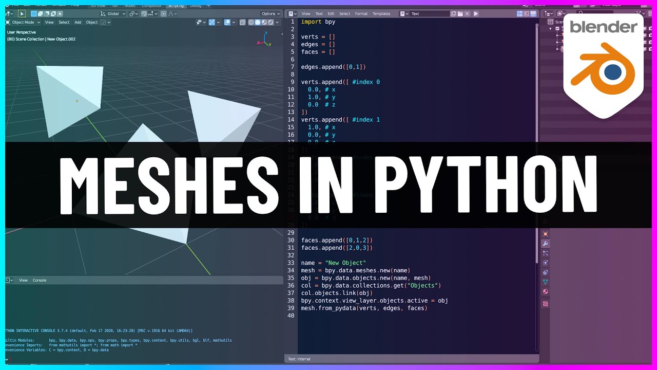 How To Make Meshes With Python In Blender! - YouTube