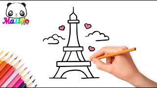 Как нарисовать Эйфелеву Башню просто | Рисунки для срисовки | How to draw Eiffel Tower