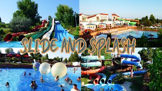 Annagora Aquapark / Water park in Balaton, Hungary /Waterslides in Annagora Aquapark  /Lake Balaton