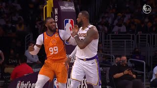 LeBron James warns Jae Crowder after Jae's foul 👀 Lakers vs Suns Game 4