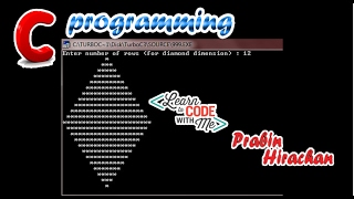 C Programming Tutorial #15, print diamond pattern