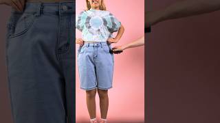 How to fix jeans that are too big #comedy #5minuterecycle #oldjeans #denimhacks
