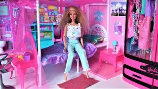 barbie morning routine pink bedroom