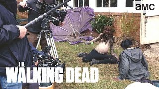 'Pregnant Michonne's Fight Scene' Making of Ep 914 BTS | The Walking Dead