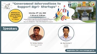 Government Interventions to Support Agri- Startups